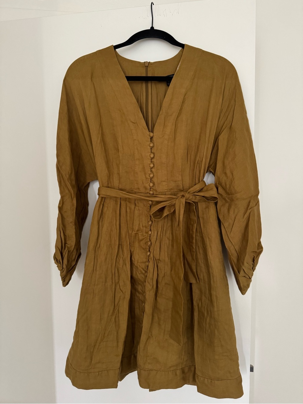 Banana Republic Olive-Mustard Tone Button Tunic Dress